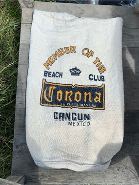 Vintage Corona Beer Cancun Mexico Beach Club Drawstring Bag Sack Backpack Tote